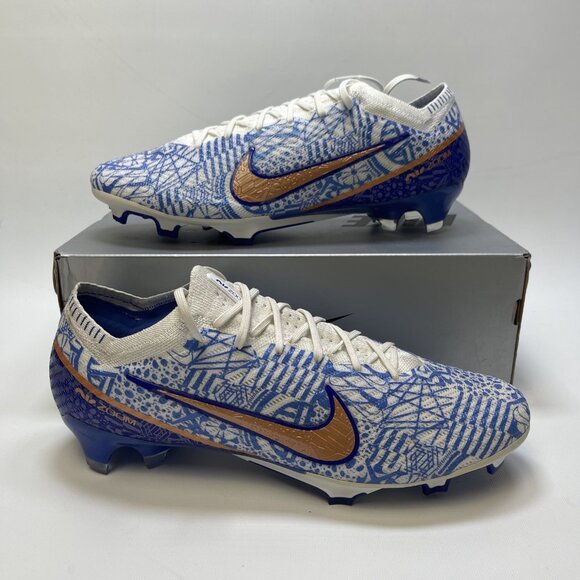 Nike Zoom Vapor 15 Elite CR7 FG White/Metallic Copper-Concord 12.5 US DQ5299 182 - Picture 1 of 11